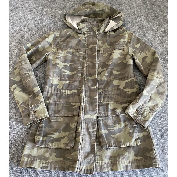 Universal Thread Camo Jacket Womens XSmall Green Camouflage‎ Utility Field Coat - Picture 1 of 16